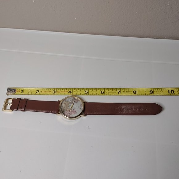 Brown And Gold Tone Map Watch - Picture 6 of 12